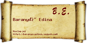 Baranyó Edina névjegykártya