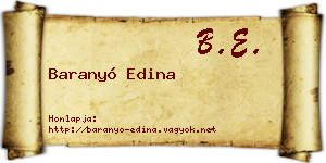Baranyó Edina névjegykártya